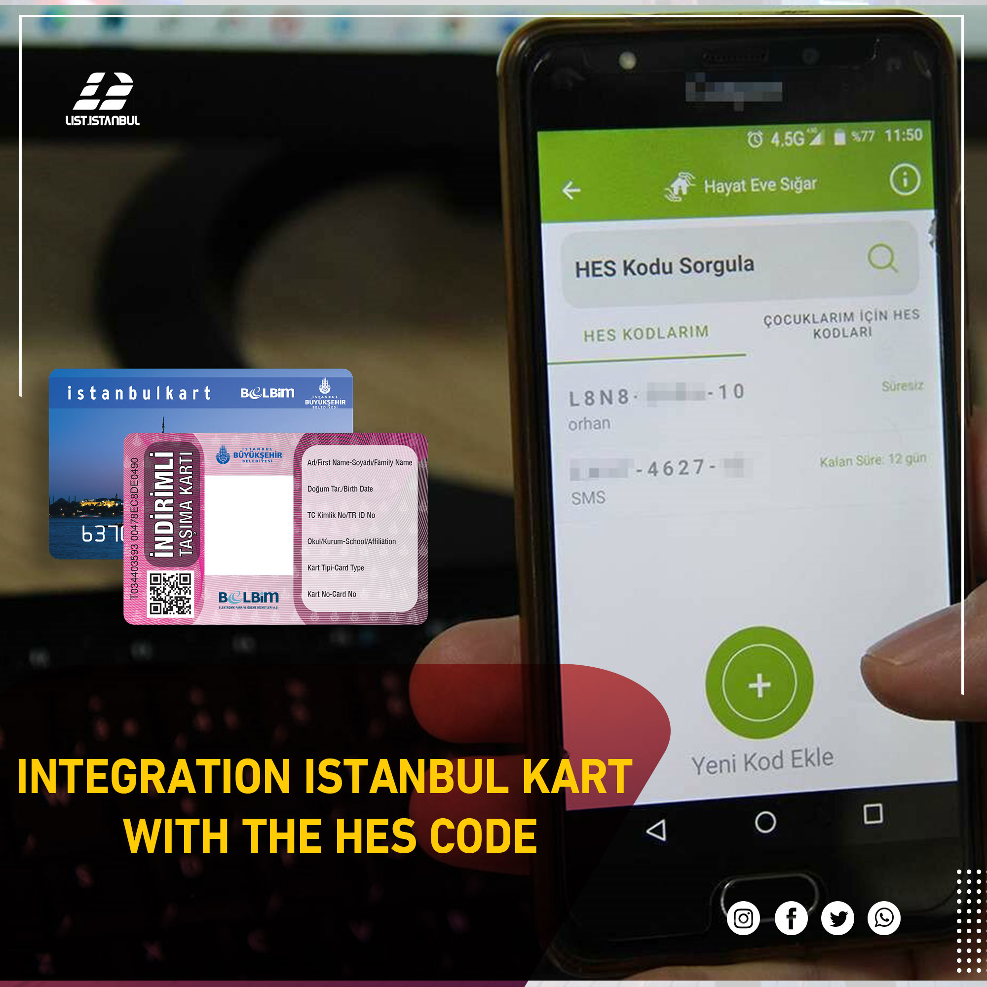 integration istanbul kart with the hes code
